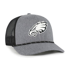 Philadelphia Eagles '47 Carbon Rope Trucker Adjustable Hat Heather Charcoal - 47 brand