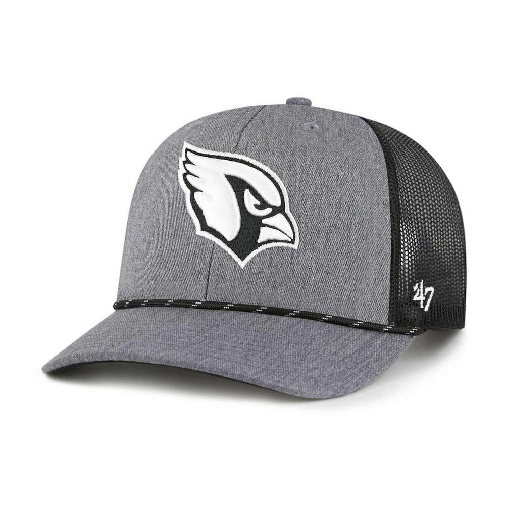 Arizona Cardinals '47 Carbon Rope Trucker Adjustable Hat Heather Charcoal - 47 brand