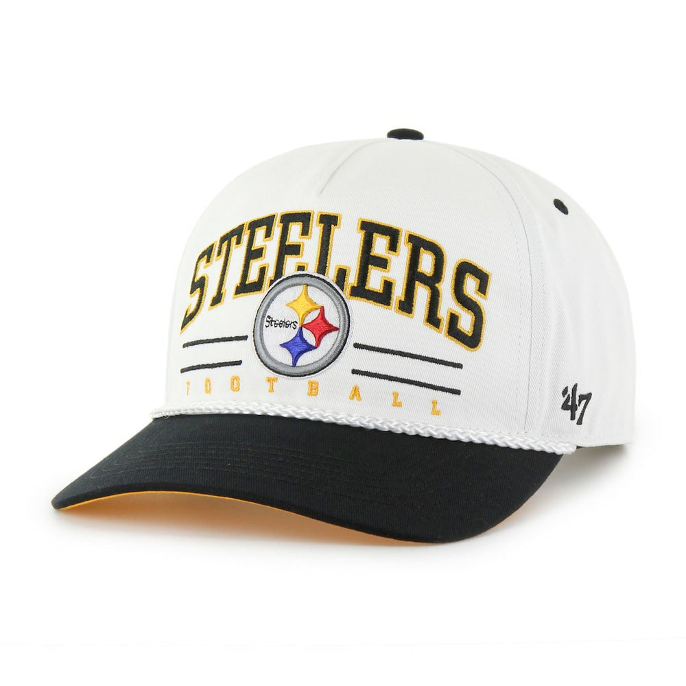 Pittsburgh Steelers '47 Roscoe Two-Toned Hitch Adjustable Hat White/Black - 47 brand