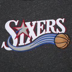 NBA - Philadelphia 76ers Hardwood Classics Blackout Collection Snow Washed Pullover Sweatshirt - Black