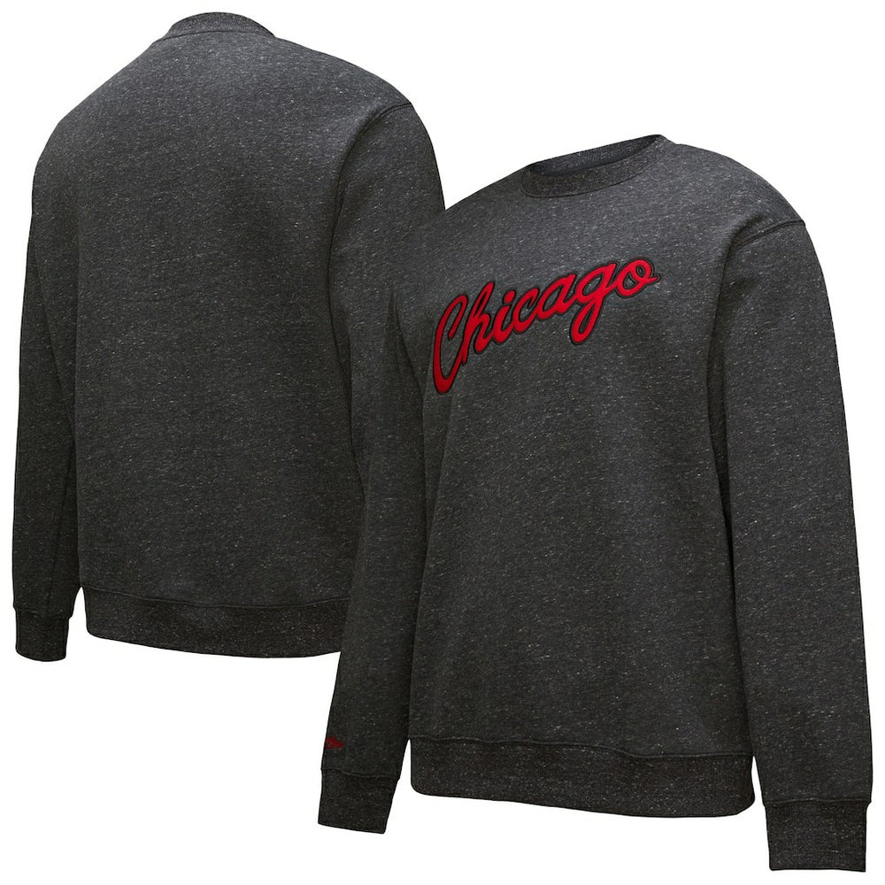NBA - Chicago Bulls Hardwood Classics Blackout Collection Snow Washed Pullover Sweatshirt - Black