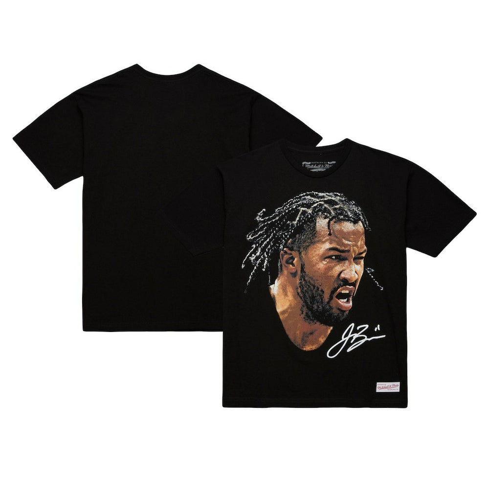 Mitchell & Ness - Jalen Brunson NBA Unisex Real Big Face Player T-Shirt - Black
