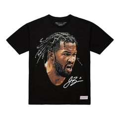 Mitchell & Ness - Jalen Brunson NBA Unisex Real Big Face Player T-Shirt - Black