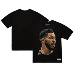 Mitchell & Ness - Jayson Tatum NBA Unisex Real Big Face Player T-Shirt - Black