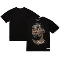 Mitchell & Ness - Kevin Durant NBA Unisex Real Big Face Player T-Shirt - Black