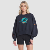 Miami Dolphins Women's 2025 Rivalries Collection Oversized Phoenix Fleece Sweatshirt Pitch Blue - Nike
