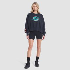 Miami Dolphins Women's 2025 Rivalries Collection Oversized Phoenix Fleece Sweatshirt Pitch Blue - Nike