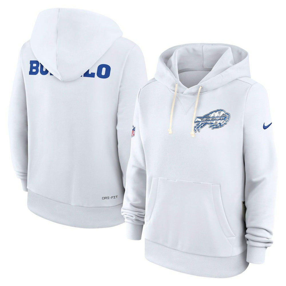 Buffalo Bills Women's 2025 Rivalries Collection Standard Issue Sideline Dri-FIT Hoodie White - Nike