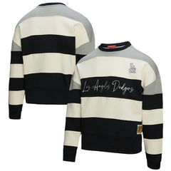 Los Angeles Dodgers Mitchell & Ness Women's Cooperstown Collection Blocked Fleece Pullover Sweatshirt- Gray/Black Sale