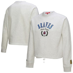 Atlanta Braves Mitchell & Ness Women's Cropped Toggle Pullover Sweatshirt discount