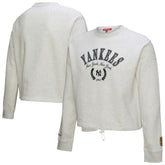 New York Yankees Mitchell & Ness Women's Cropped Toggle Pullover Sweatshirt Lifestyle