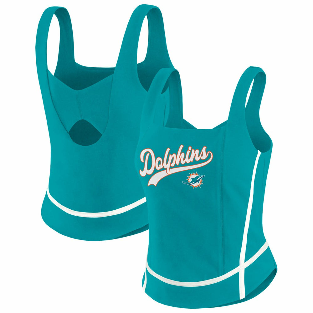Miami Dolphins WEAR by Erin Andrews Women's Square Neck Tank Top Aqua - NFL