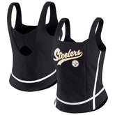 Pittsburgh Steelers WEAR by Erin Andrews Women's Square Neck Tank Top Black - NFL