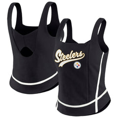Pittsburgh Steelers WEAR by Erin Andrews Women's Square Neck Tank Top Black - NFL