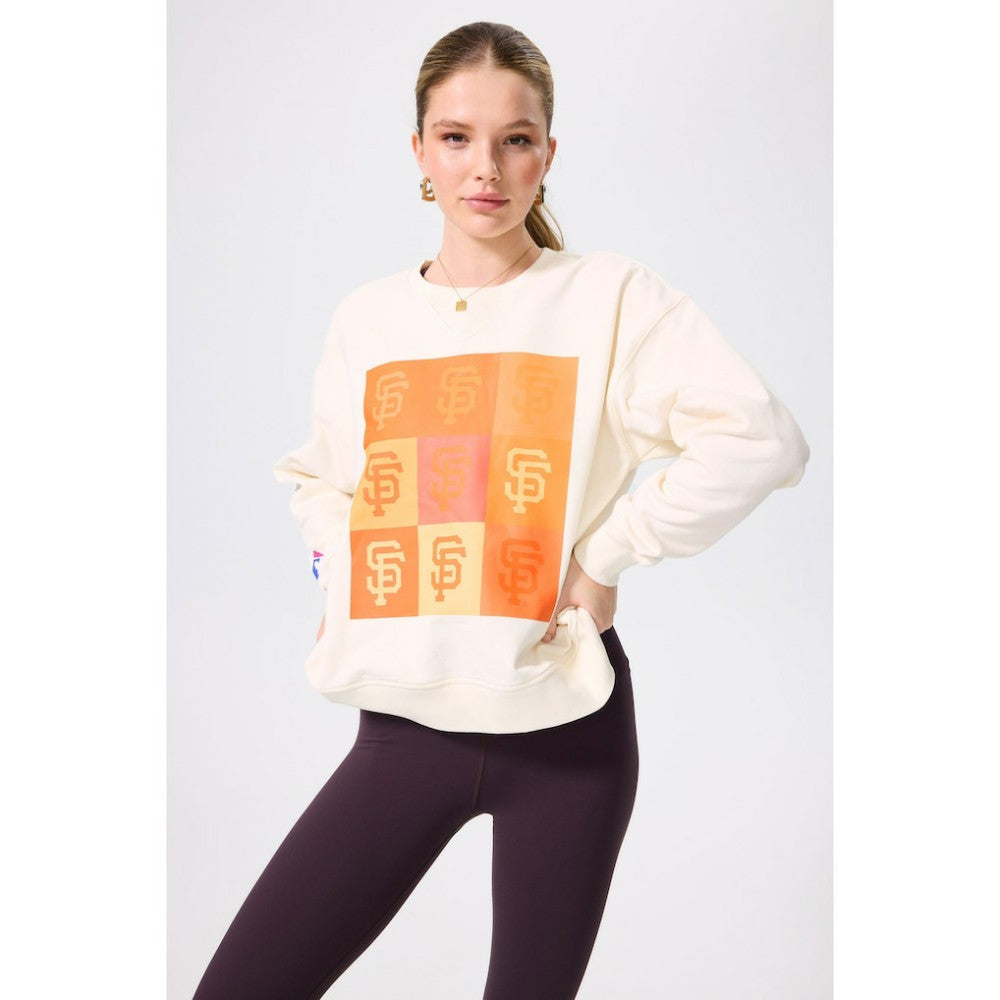 San Francisco Giants Terez Women's Technicolor Oversized Pullover Sweatshirt On Sale