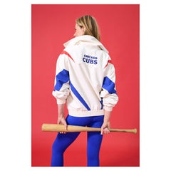Chicago Cubs Terez Women's Ripstop Chevron Quarter-Zip Pullover Near Me