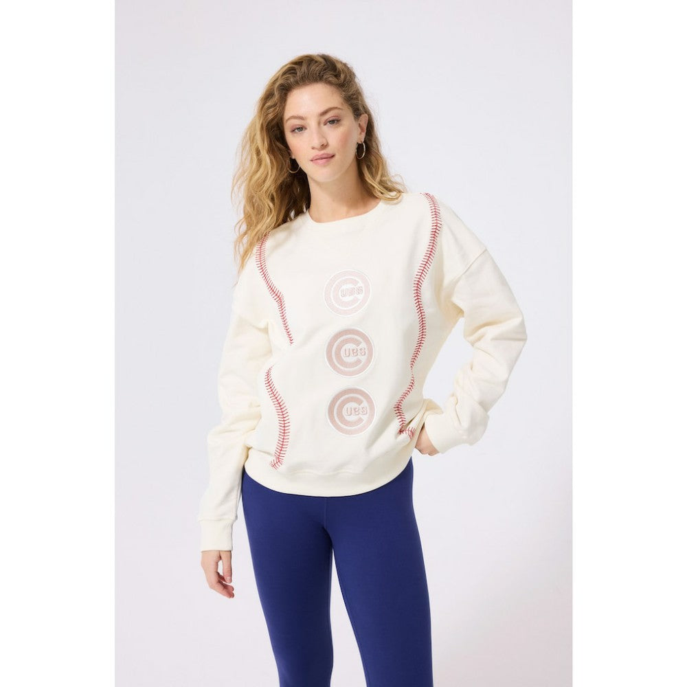Chicago Cubs Terez Women's Baseball Stitch Pullover Sweatshirt discount