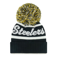 Pittsburgh Steelers '47 Women's Spirited Cuffed Knit Hat with Pom Black - 47 brand