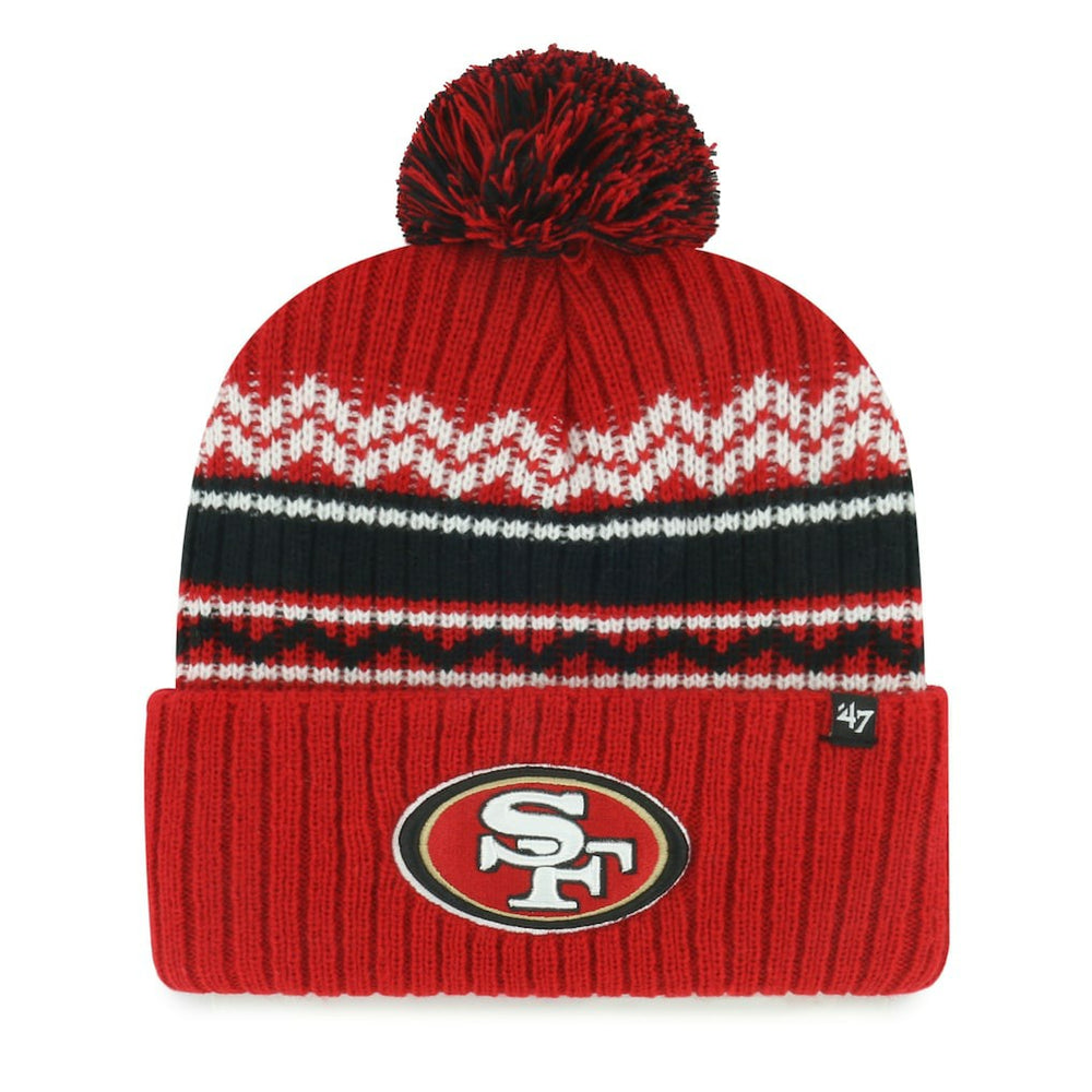 San Francisco 49ers '47 Youth Polar Vortex Cuffed Knit Hat with Pom Scarlet - 47 brand