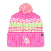 Minnesota Vikings '47 Girls Youth Polar Vortex Cuffed Knit Hat with Pom Pink - 47 brand