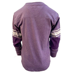 Minnesota Vikings Wes & Willy Youth Football Long Sleeve T-Shirt Heather Purple - NFL
