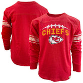 Kansas City Chiefs Wes & Willy Youth Football Long Sleeve T-Shirt Red - NFL