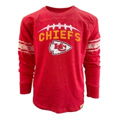 Kansas City Chiefs Wes & Willy Youth Football Long Sleeve T-Shirt Red - NFL