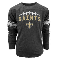 New Orleans Saints Wes & Willy Youth Football Long Sleeve T-Shirt Black - NFL