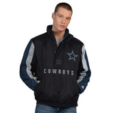 Dallas Cowboys Starter Thursday Night Gridiron Vintage Logo Half-Zip Jacket Black - NFL