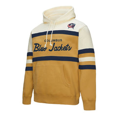 Columbus Blue Jackets - Mitchell & Ness Head Coach Pullover Hoodie Gold/Cream