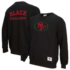 San Francisco 49ers Unisex Black Excellence Collection Icon Pullover Sweatshirt Black - Mitchell & Ness