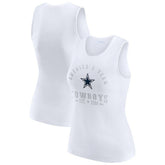 Dallas Cowboys WEAR by Erin Andrews Women's Ribbed Graphic Tank Top White - NFL