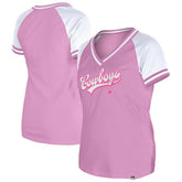 Dallas Cowboys New Era Women's Mommy & Me V-Neck T-Shirt Pink - NFL
