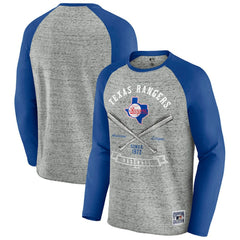 Texas Rangers Darius Rucker Collection by Fanatics Raw Edge Raglan Long Sleeve Baseball T-Shirt On Sale