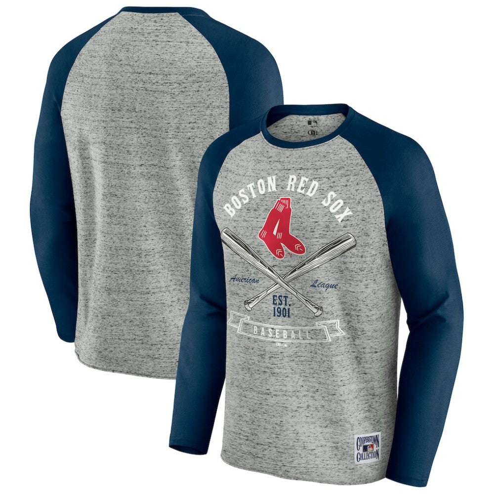 Boston Red Sox Darius Rucker Collection by Fanatics Raw Edge Raglan Long Sleeve Baseball T-Shirt Near Me