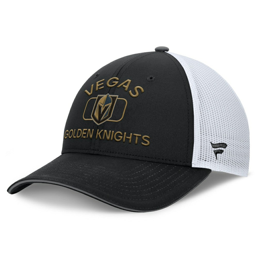Vegas Golden Knights Fanatics Authentic Pro Rink Adjustable Trucker Hat Black/White