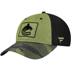 Vancouver Canucks - Fanatics Military Appreciation Trucker Adjustable Hat Olive