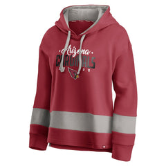 Arizona Cardinals Women's Huddle Up Fundamental Fleece Color Block Pullover Hoodie Cardinal/Gray - Fanatics
