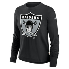 Las Vegas Raiders Women's Large Logo Cropped Long Sleeve Fashion T-Shirt Black - Nike
