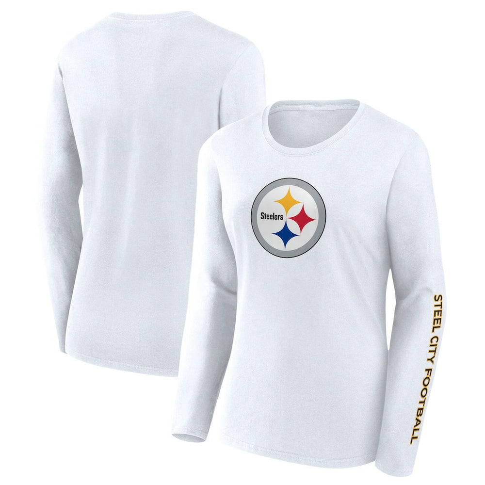 Pittsburgh Steelers Women's Long Sleeve T-Shirt White - Fanatics