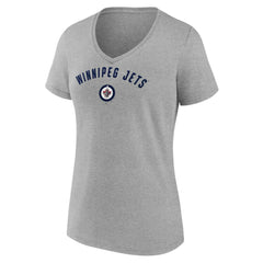 Winnipeg Jets - Fanatics Women's V-Neck T-Shirt Gray
