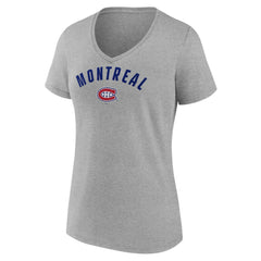 Montreal Canadiens - Fanatics Women's V-Neck T-Shirt Gray