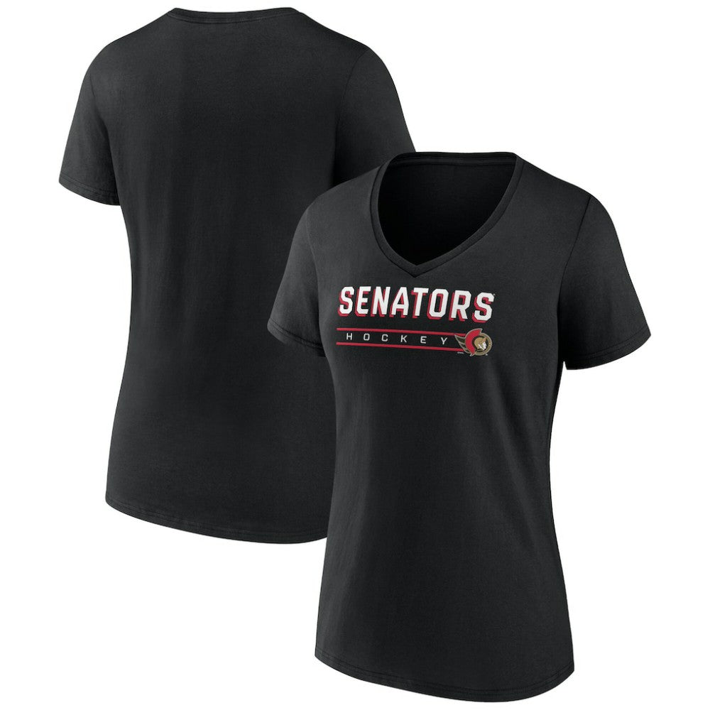 Ottawa Senators - Fanatics Women's V-Neck T-Shirt Black
