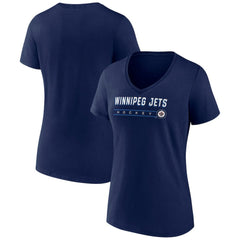Winnipeg Jets - Fanatics Women's V-Neck T-Shirt Navy