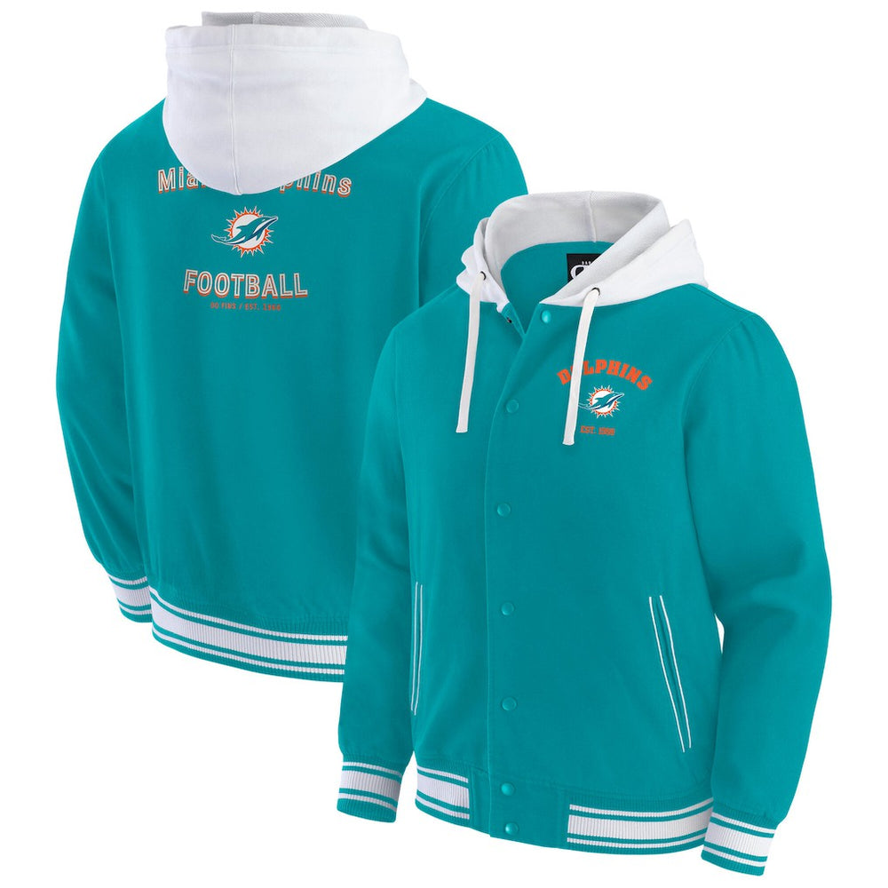 Miami Dolphins Darius Rucker Collection Full-Snap Hoodie Jacket Aqua - Fanatics