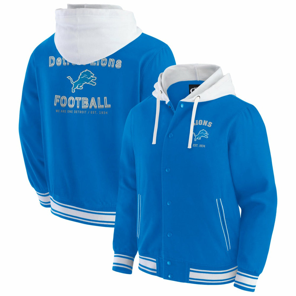 Detroit Lions Darius Rucker Collection Full-Snap Hoodie Jacket Blue - Fanatics