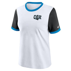 Carolina Panthers Women's Rewind Ringer Tri-Blend T-Shirt White - Nike