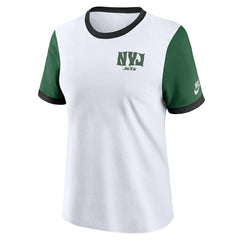 New York Jets Women's Rewind Ringer Tri-Blend T-Shirt White - Nike