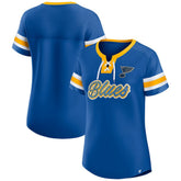 St. Louis Blues - Fanatics Women's Iconic Athena Lace-Up T-Shirt Blue