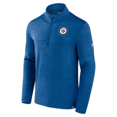 Winnipeg Jets - Fanatics Authentic Pro Lightweight Quarter-Zip Pullover Heather Blue